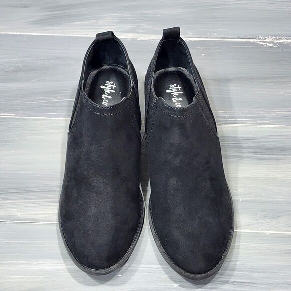 Style&co Raniaa Booties Black Block Heel Ankle Boots 5.5 M - Picture 7 of 12